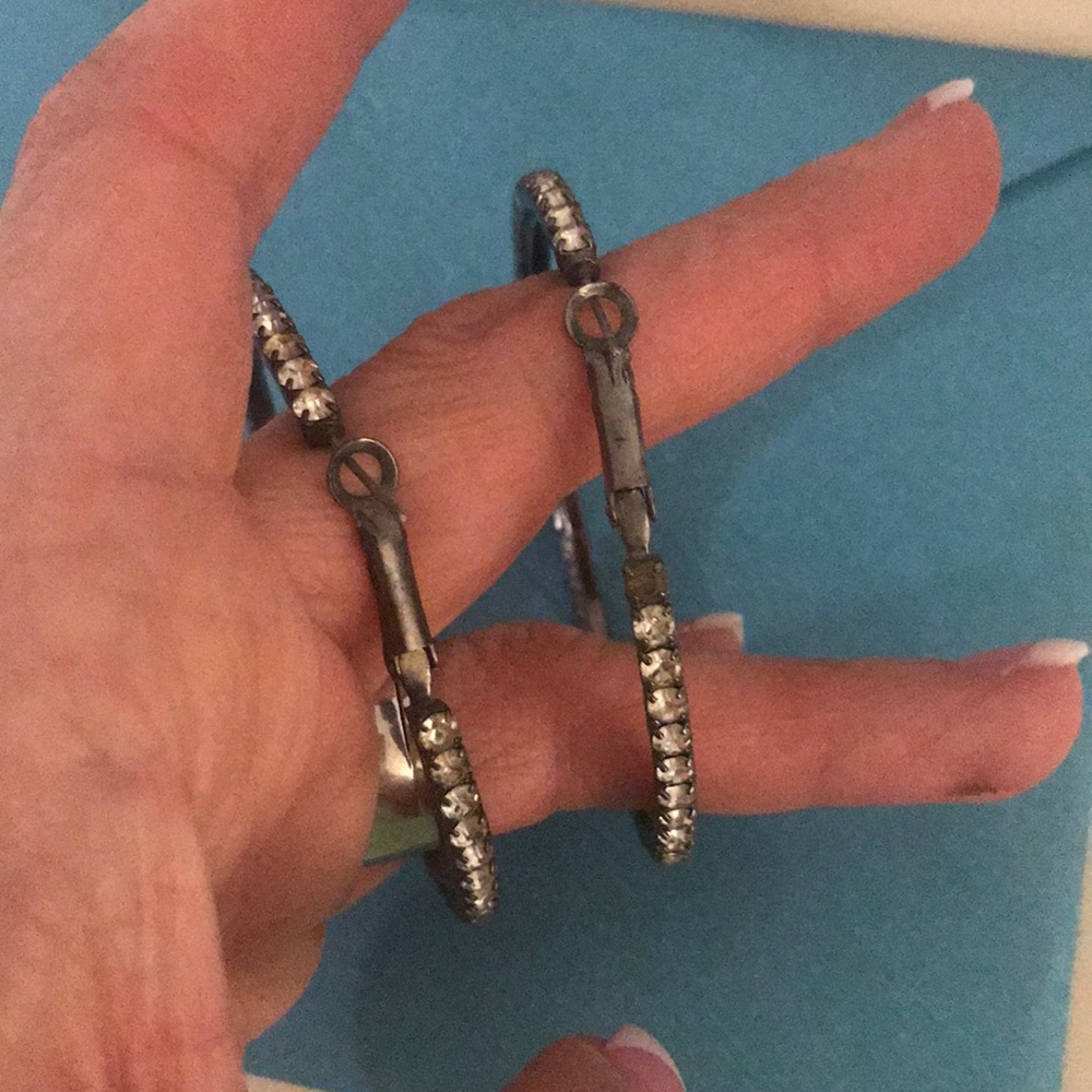 💫 Large Rhinestone Hoops 💫 - Picture 5 of 8